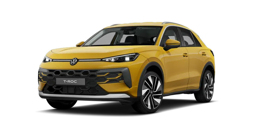 Der neue Volkswagen T-Roc in Gelb