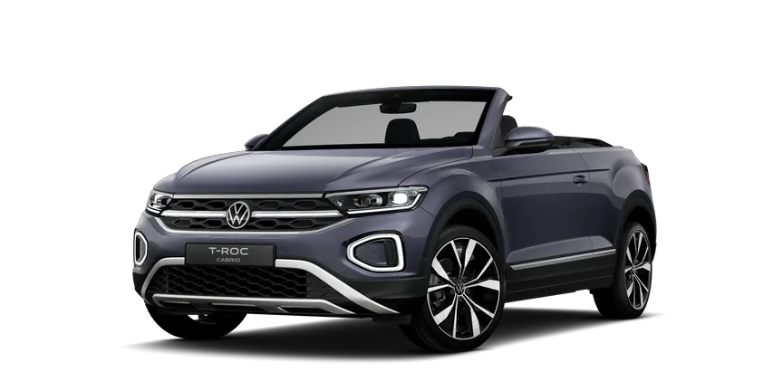 Das Volkswagen T-Roc Cabriolet in Blau-Grau