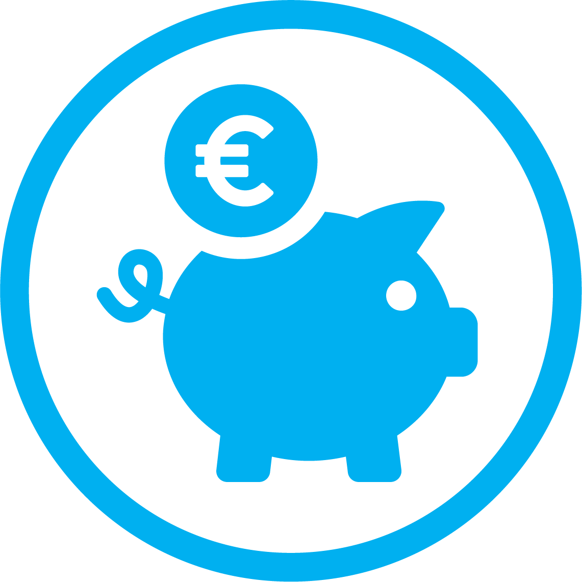 Icon Euro Sparschwein blau