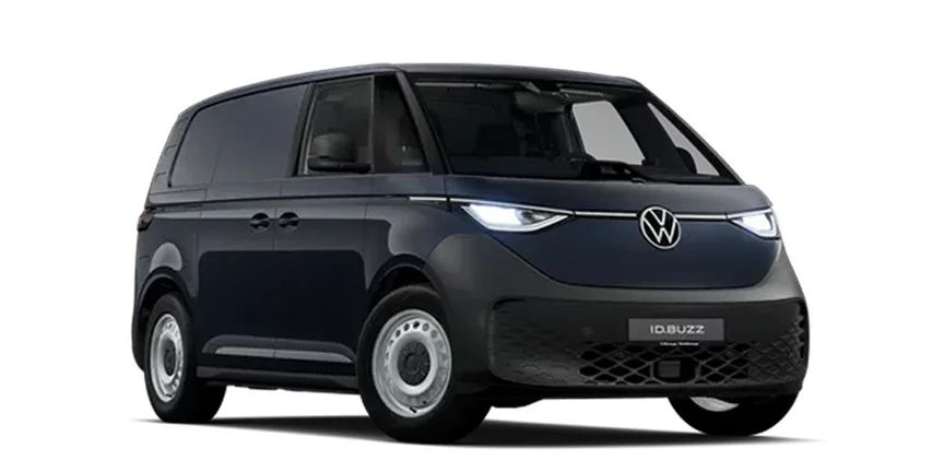 Der Volkswagen ID. Buzz Cargo in Dunkelblau