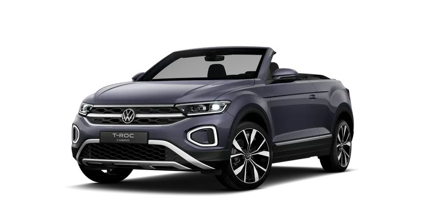 Das Volkswagen T-Roc Cabriolet in Blau-Grau
