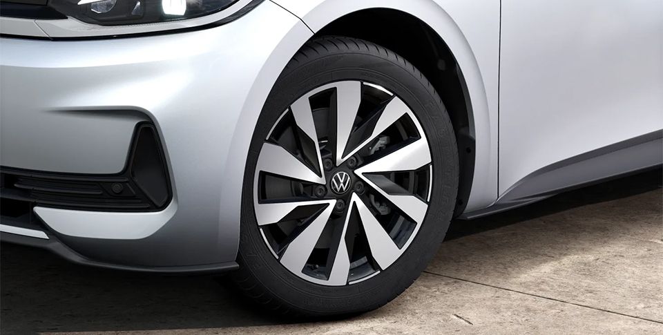 Vorderreifen des ID.3 Neo Life in Wei&szlig;
